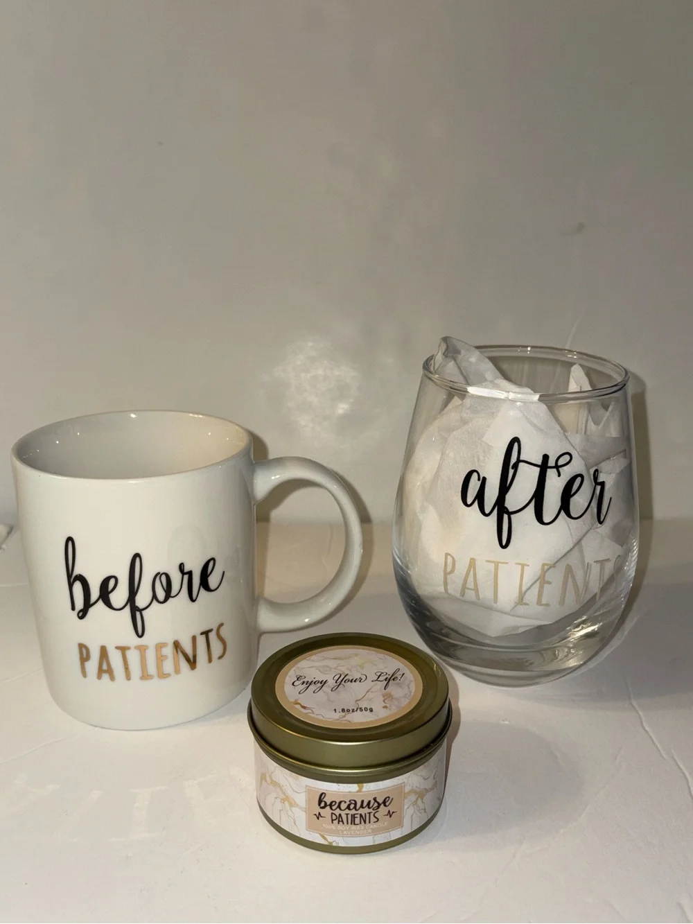Mug-Glass-Candle gift set. NEW